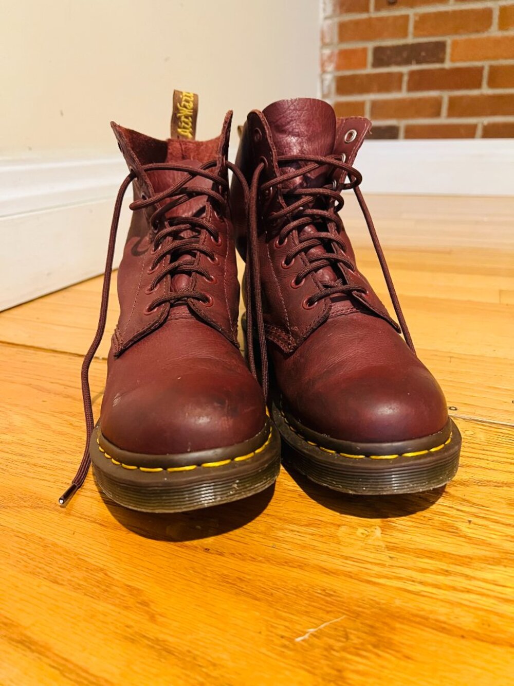 DR.MARTENS Women's 1460 Pascal VIRGINIA CHERRY RED Boots size 8 US - Picture 12 of 16
